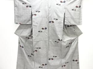 花模様織り出し手織り紬着物